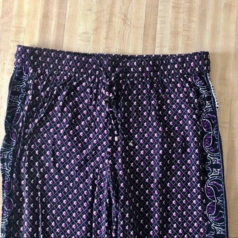 WHITE HOUSE BLACK MARKET Tapered Ankle Pants Purple Elastic Drawstring Size 8